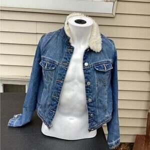 ~Fleece-lined Denim Jacket kids small